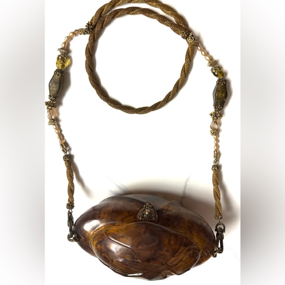 MAYA Elegant Resin Bag With Jeweled and Beaded Strap - Picture 9 of 14